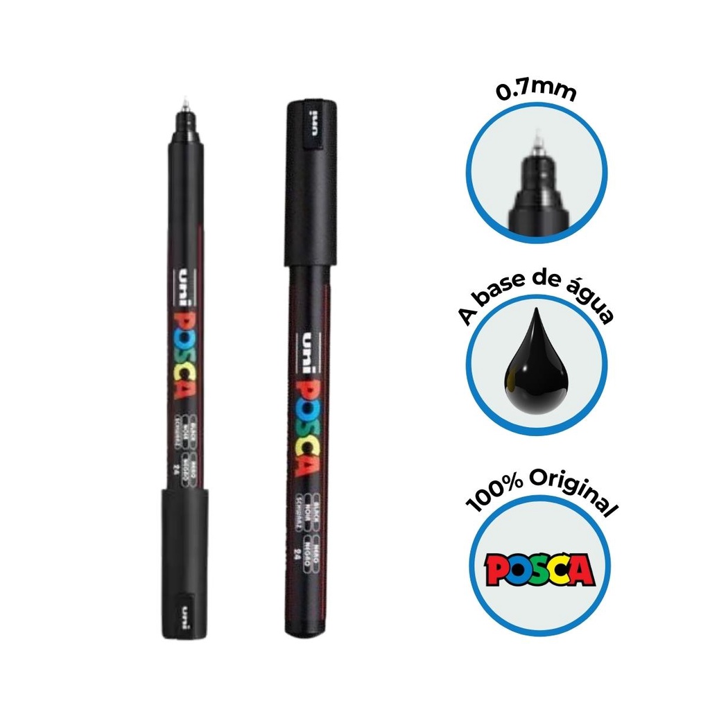 Caneta Posca Pin Type PC-1MR Ponta 0.7mm Preta – Uniball