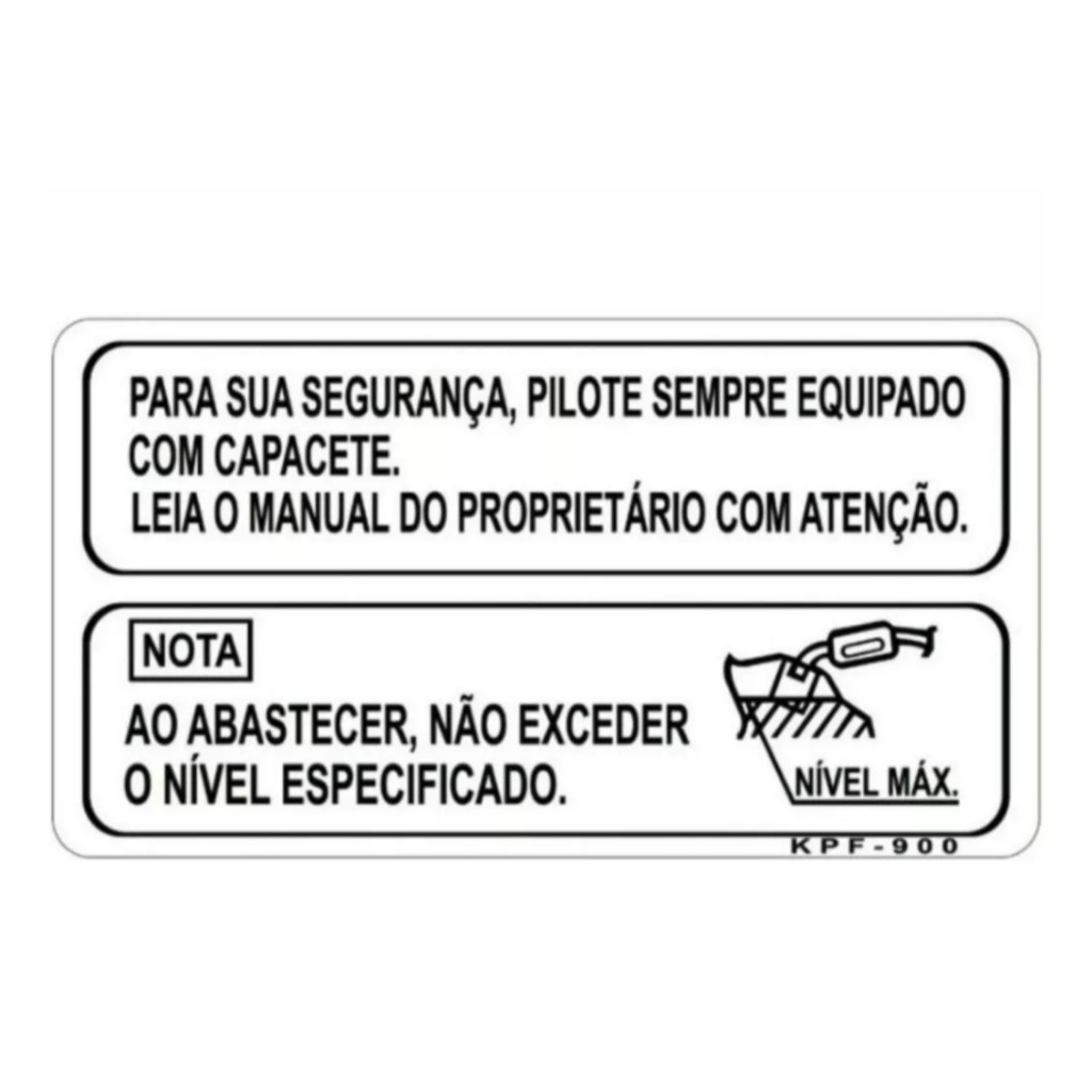 Adesivo Precaução Advertência Tanque Nível Combustível Honda