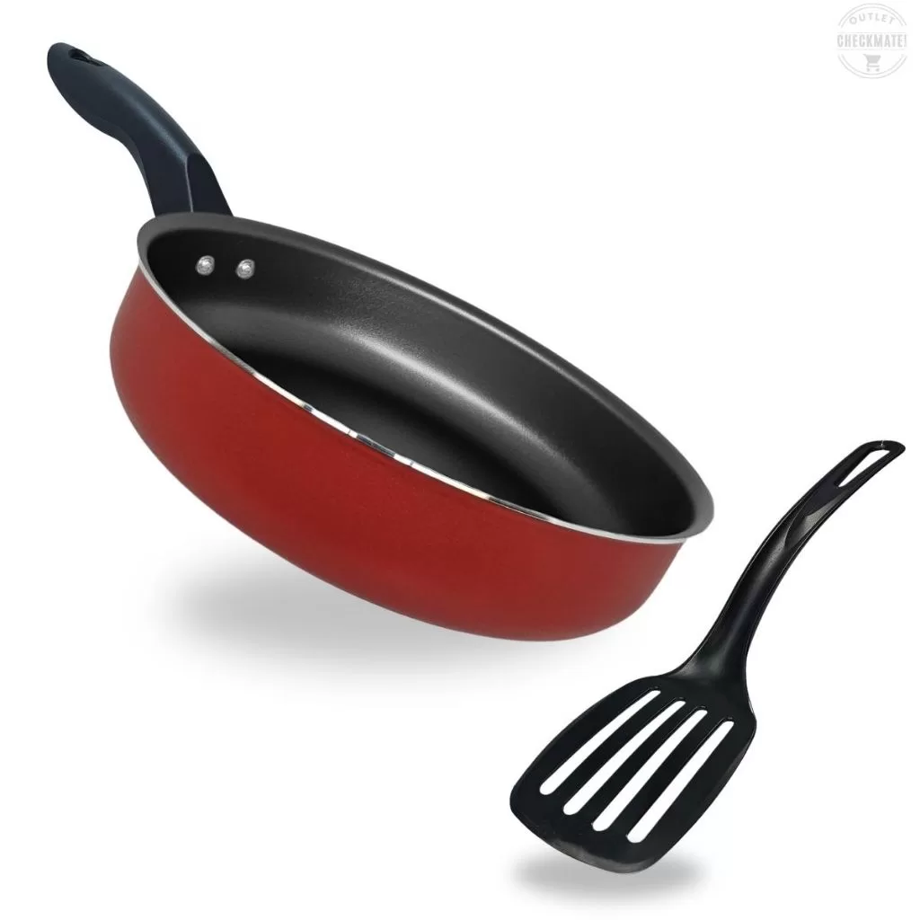 Frigideira Alta 18 cm Antiaderente Com 5 Camadas De Teflon Cor Vermelho