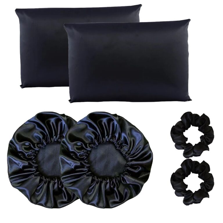 Kit completo cetim anti frizz 2 fronhas + 2 touca+