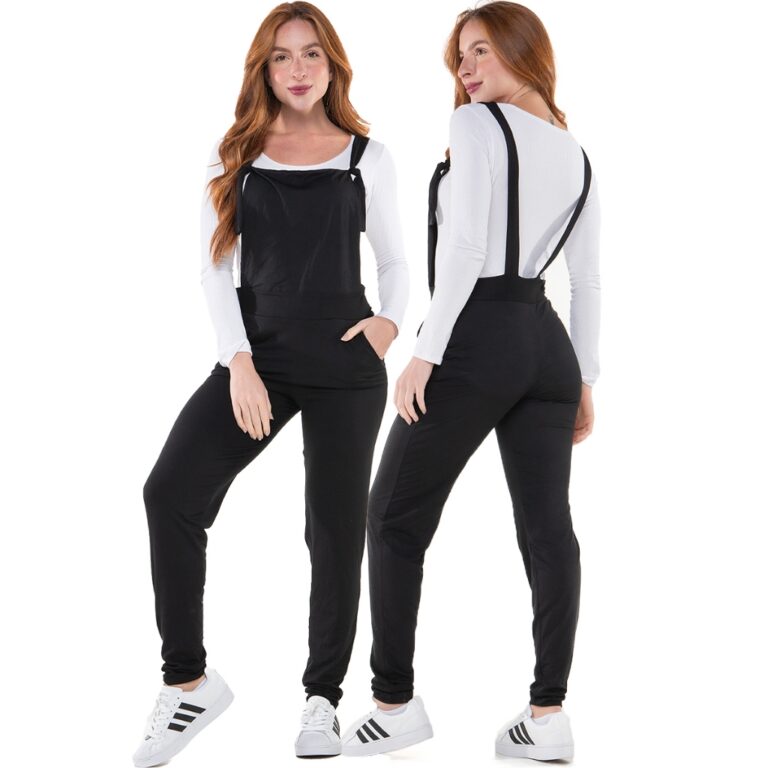 Jardineira Longa Feminina Macacão Casual Skinny J
