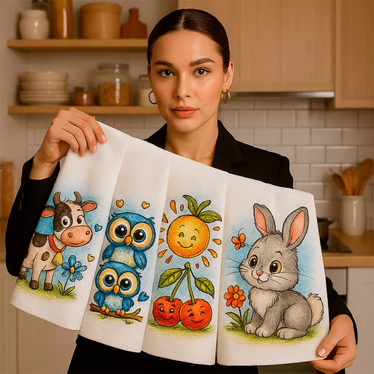 20 Pano de prato estampado com bainha – Pano