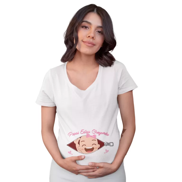 Camiseta Gestante Estou Chegando Papai Chá De Beb