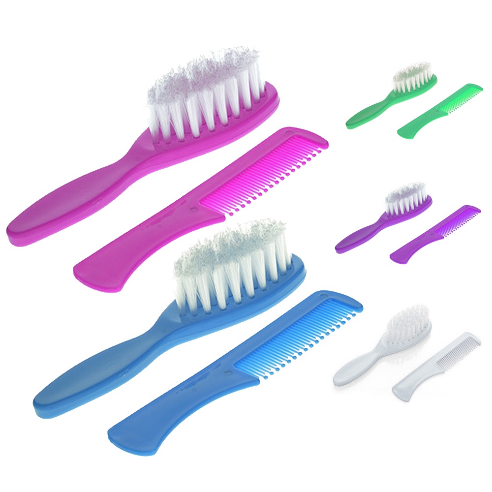 Conjunto Banho Bebê Pente Escova Menino Menina Murano