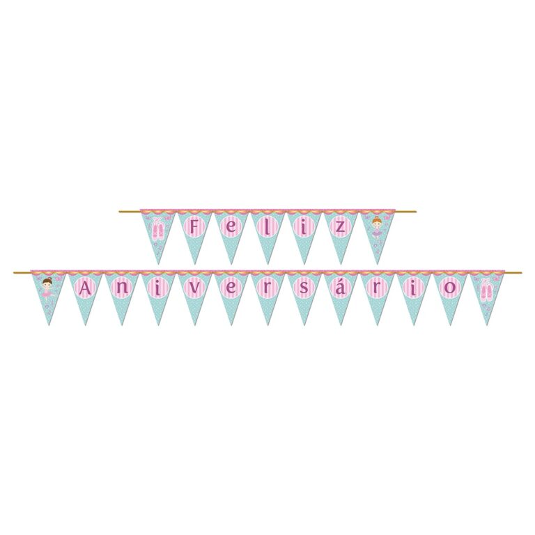 Faixa Feliz Aniversário Bailarina V2 175x13cm Jun