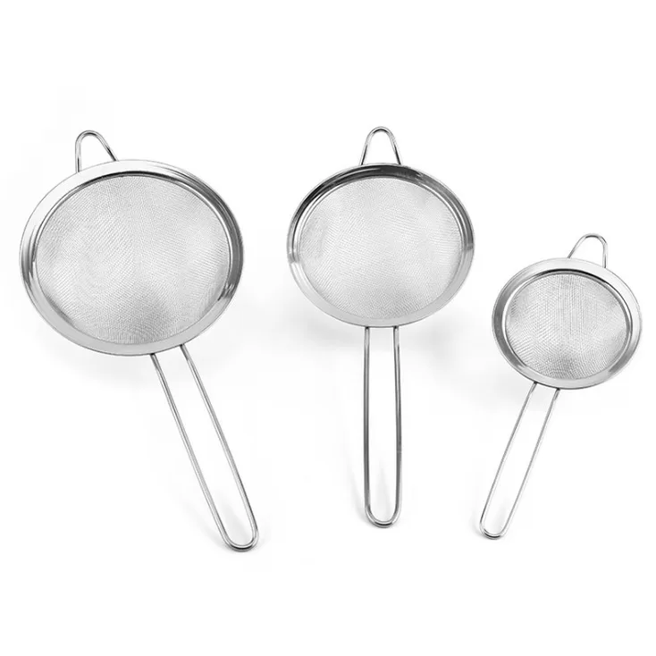 Kit 3 Peneira Coador Em Inox Para Cozinha 3 Tamanh
