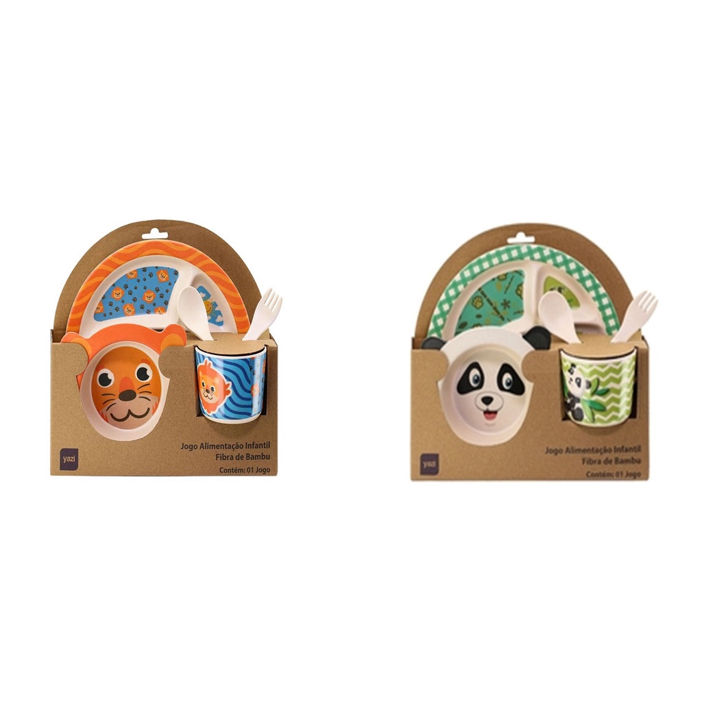 Jogo de Refeição Infantil Leão e Panda – Yangzi