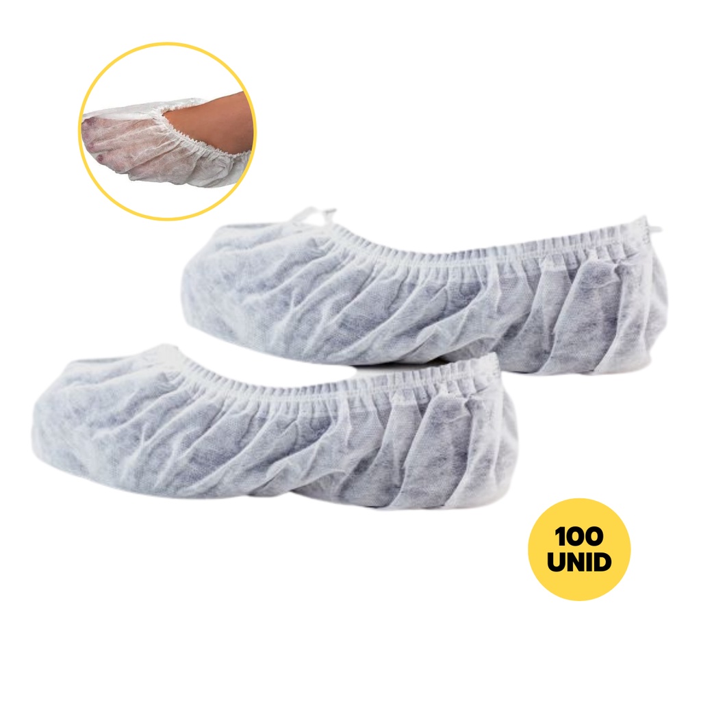 Sapatilha Propé Descartável 100 Unidades Anvisa C/ Elástico