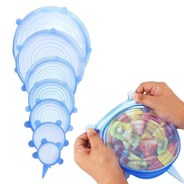 Kit 6 Tampas Silicone Reutilizável Elástica Tapo
