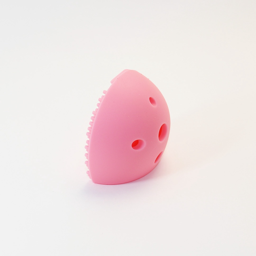 Suporte e Limpador de Pincel em Silicone – rosa claro