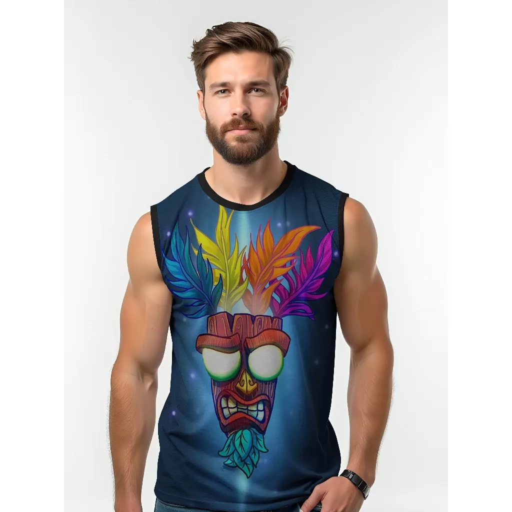 Camiseta Dry Fit Masculina UV 50+ Aku Aku Estampada Academia Corrida Treino Casual