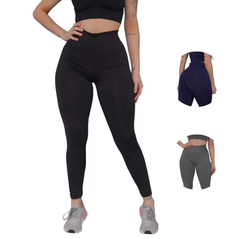 Legging Feminina Preta Grossa Qualidade Premium Le