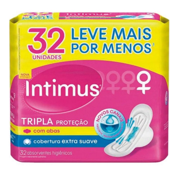 Absorvente Intimus Tripla Proteção Com Abas 32 U