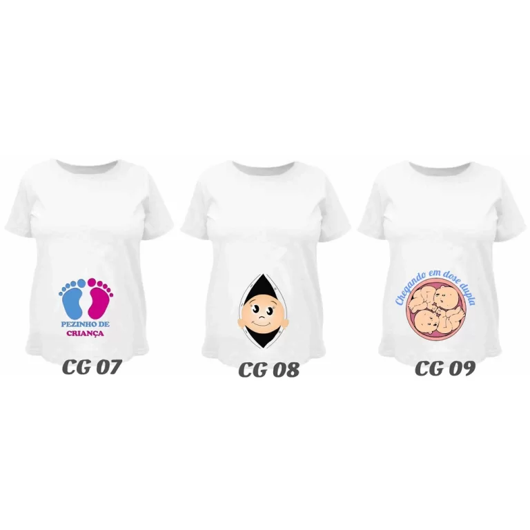 Camiseta personalizada para gestante com bebê na 