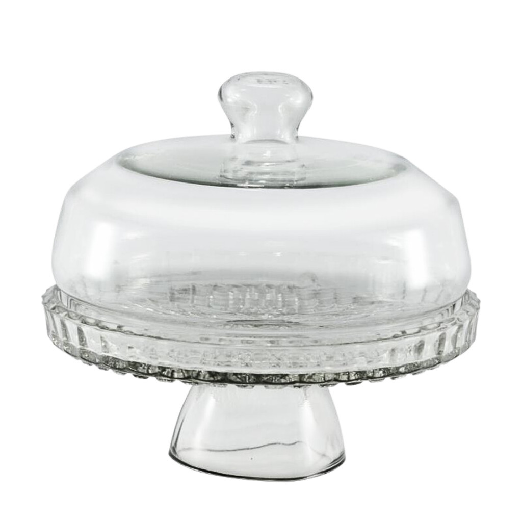 Porta Bolo Para Mesa Pequeno E Com Pé De Vidro Cristal 20 Cm