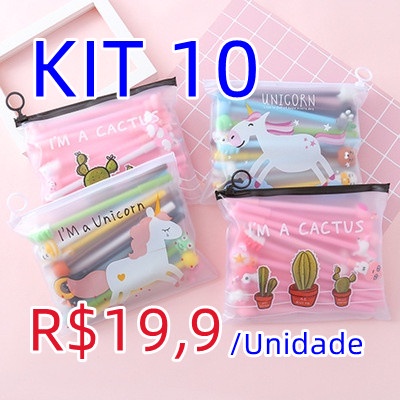 10 Unidade Necessaire Bolsinha Estampada e Imperme