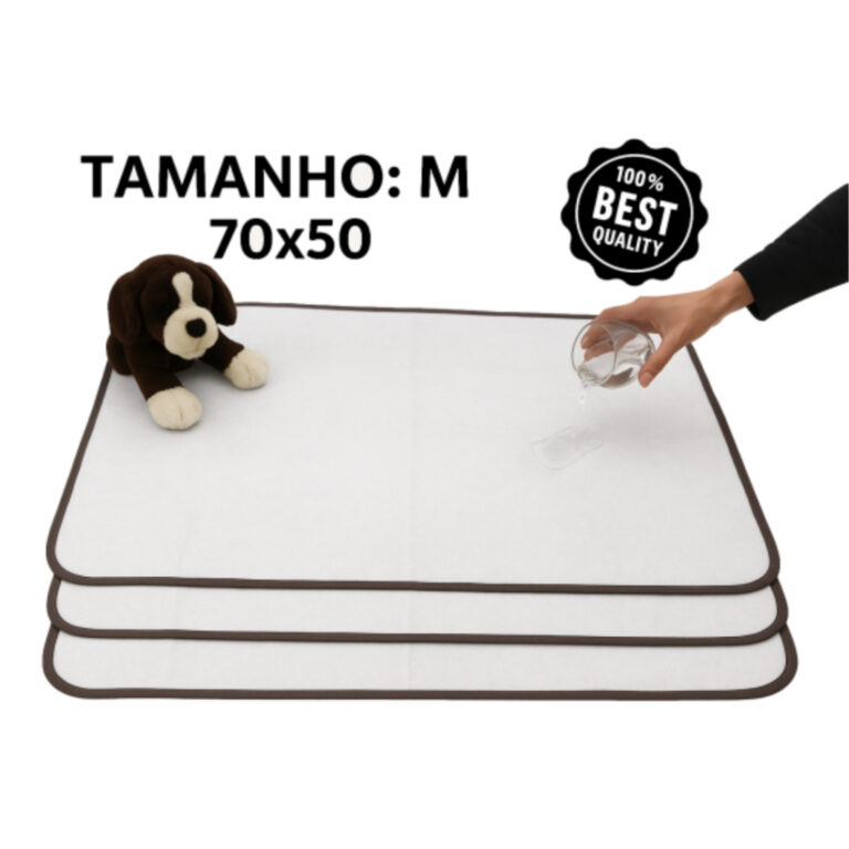 Kit 3 Tapetes Higiênico Lavável Super Absorção