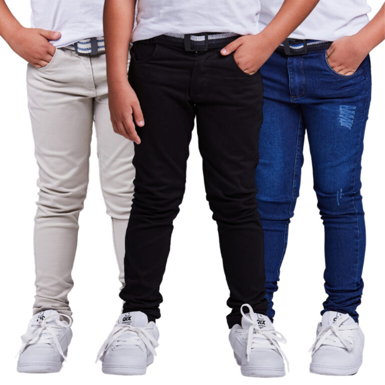 Kit 3 Calça Jeans Masculina Infantil Meninos