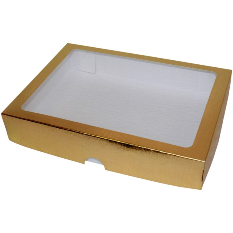 Caixa com Visor S5 Dourada (16x22x4cm) 10 unidades