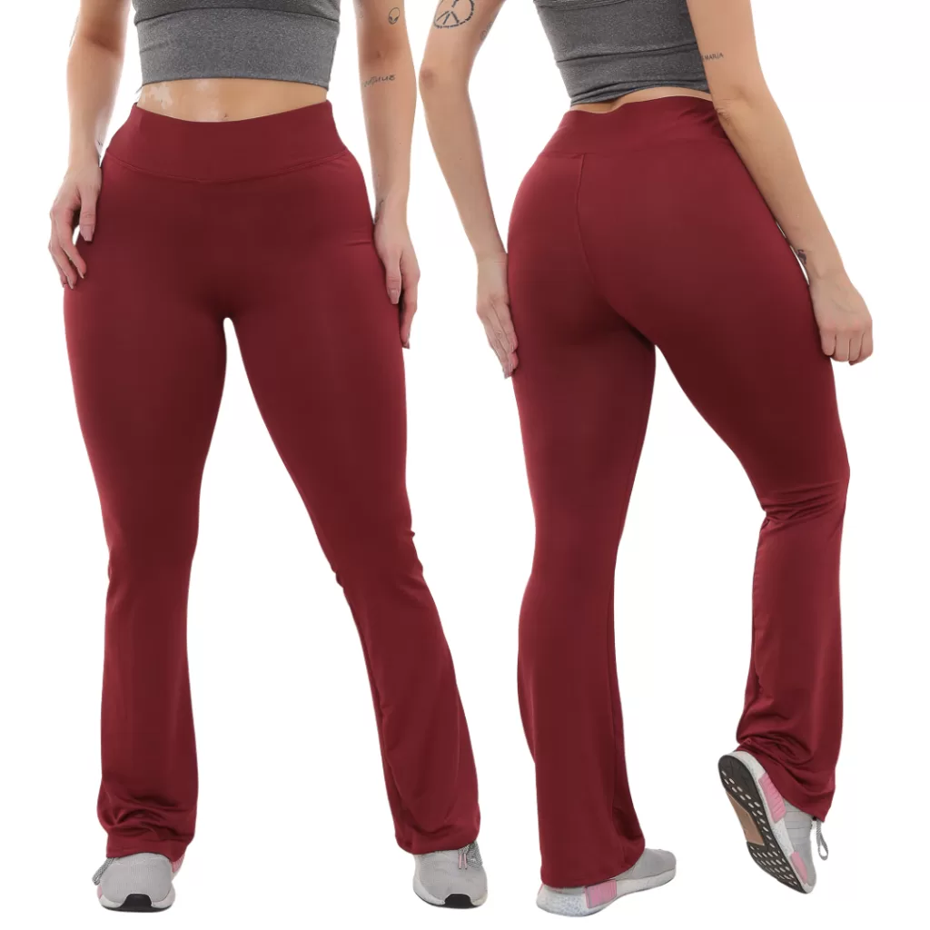 Calça Feminina Bailarina Flare Cintura Alta Suplex Atacado Calça Legging