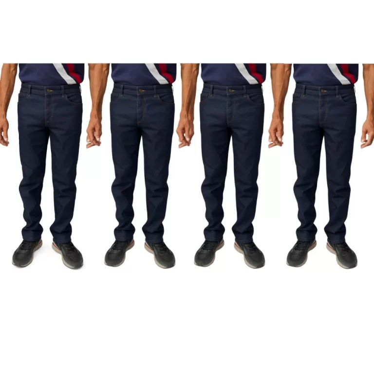 Kit 4 Calças Jeans Tradicional Algodão Trabalho 