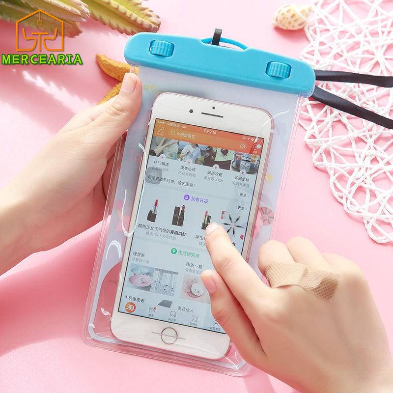 1pc Airbag flutuante inflável do telefone móvel bolsa impermeável Tela de toque para nadar à prova d