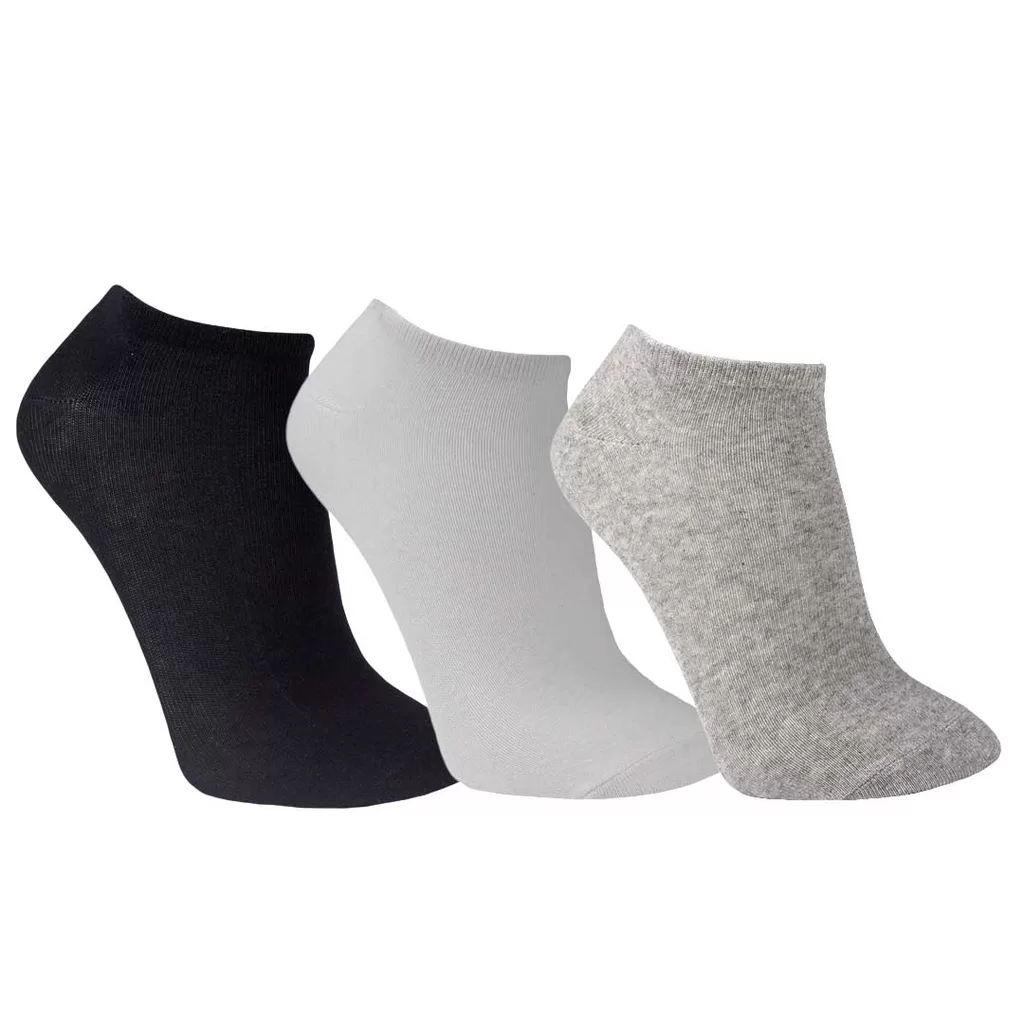 Kit 3 pares meia Masculina Cano curtos sortidas lisas Soquete
