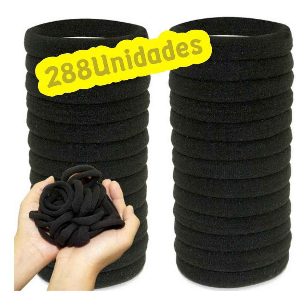 kit 288 Unidades elasticos de cabelo rabico feminino Varias Cores