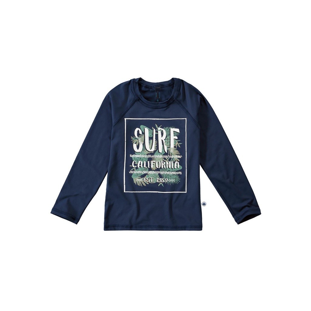 Blusa Infantil com Proteção UV 50+ Marinho Surf Malwee Presente de Natal