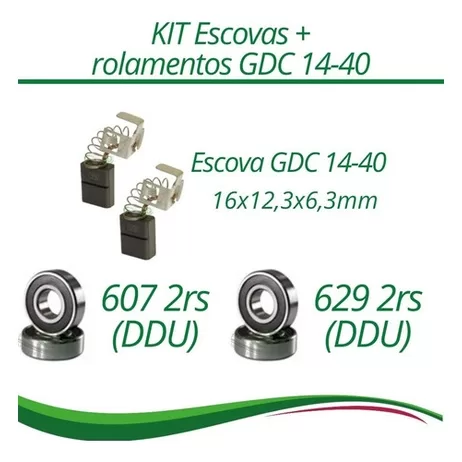 Escovas De Carvão + Rolamentos Serra Mármore Bos