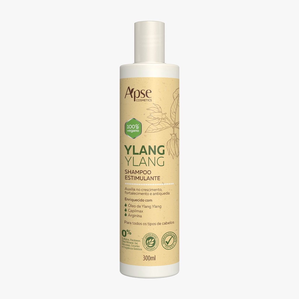 Shampoo Estimulante Ylang Ylang 300ml – Apse Vegano
