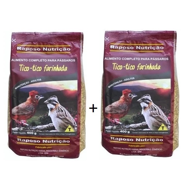 Kit 2 Ração Para Tico-tico Farinhada De 500gr Ca