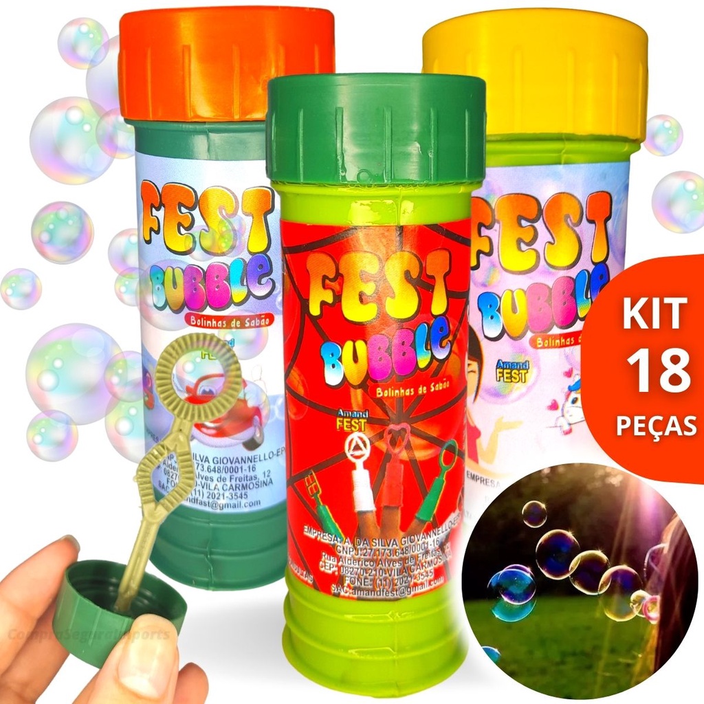 Kit 18 Potinhos Bolhas Sabão Lembrancinhas Atacado Festa