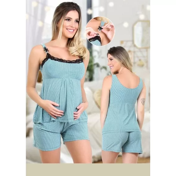 Shorty Doll luxo Babydoll gestante,amamentação, 
