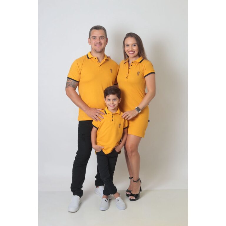 Kit Família 3 peças Camisas ou Body Polo e Vesti