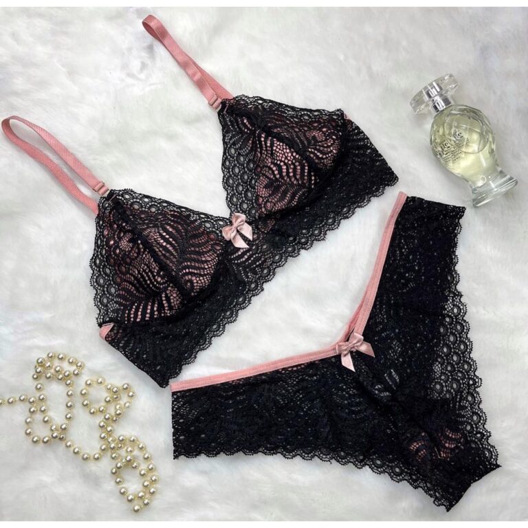 Conjunto De Lingerie Calcinha e Sutiã Sem Bojo Re