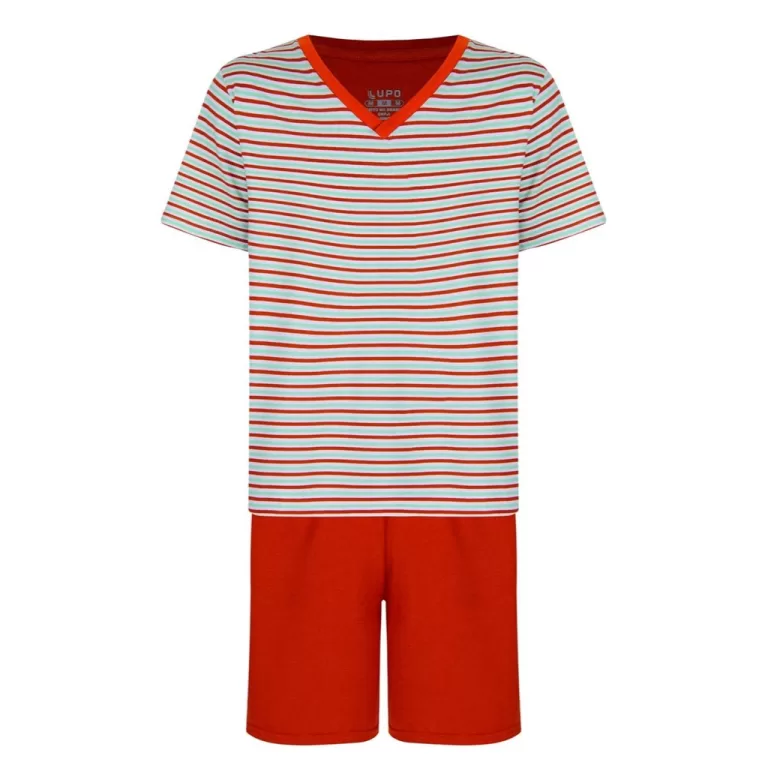 Pijama Masculino Curto Lupo 28021-001 Algodao Gola