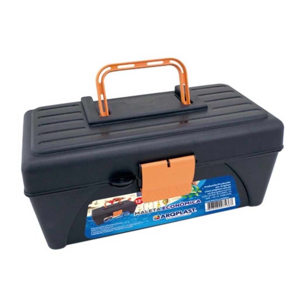 Maleta Caixa Organizadora De Pesca Pescaria Econômica Arqplast Com Bandeja 07 Divisões p/ Pesca e F