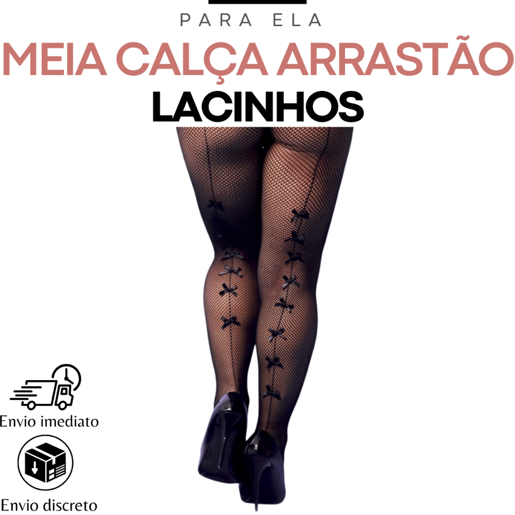 Meia Calça Arrastão Não Desfia com Risca e Laços Traseira  – Yaffa