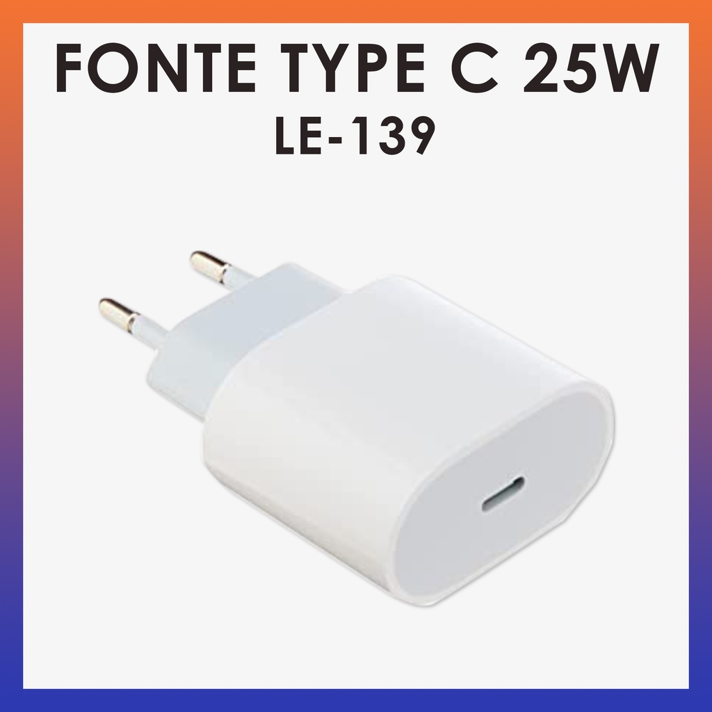 Fonte USB-C/Tipo C 25W LE 139 Lehmox