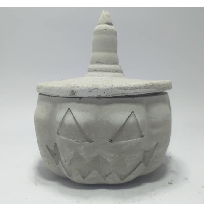Case/Vaso multiuso Halloween Abóbora com chapéu 