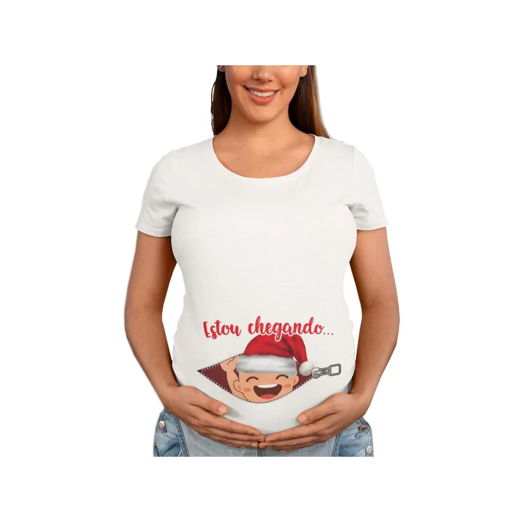 Bata Gestante Estou Chegando Grávida Bebê Natal
