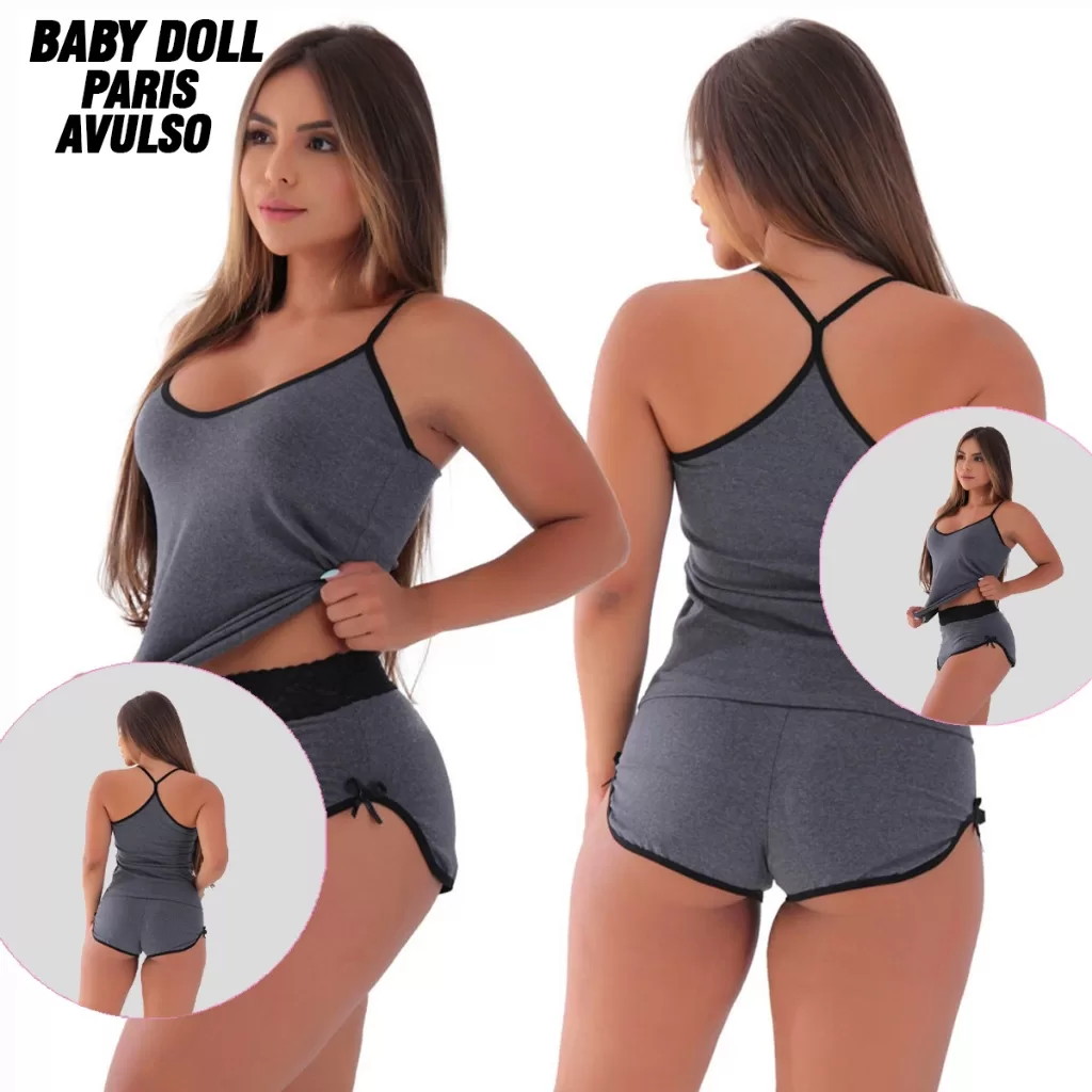 Baby Doll Algodão Penteado Paris  Sexy