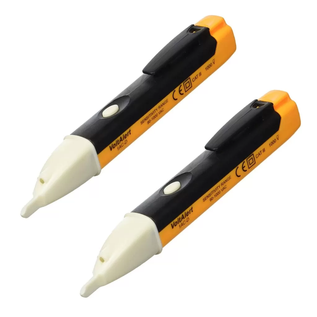 Kit 2 Caneta Detector Voltagem Corrente Elétrica Testadora Tensão Alerta Sonoro 90 a 1000 Fase Teste