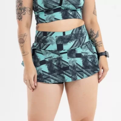 Shorts saia adulto fitness de suplex (cós alto)