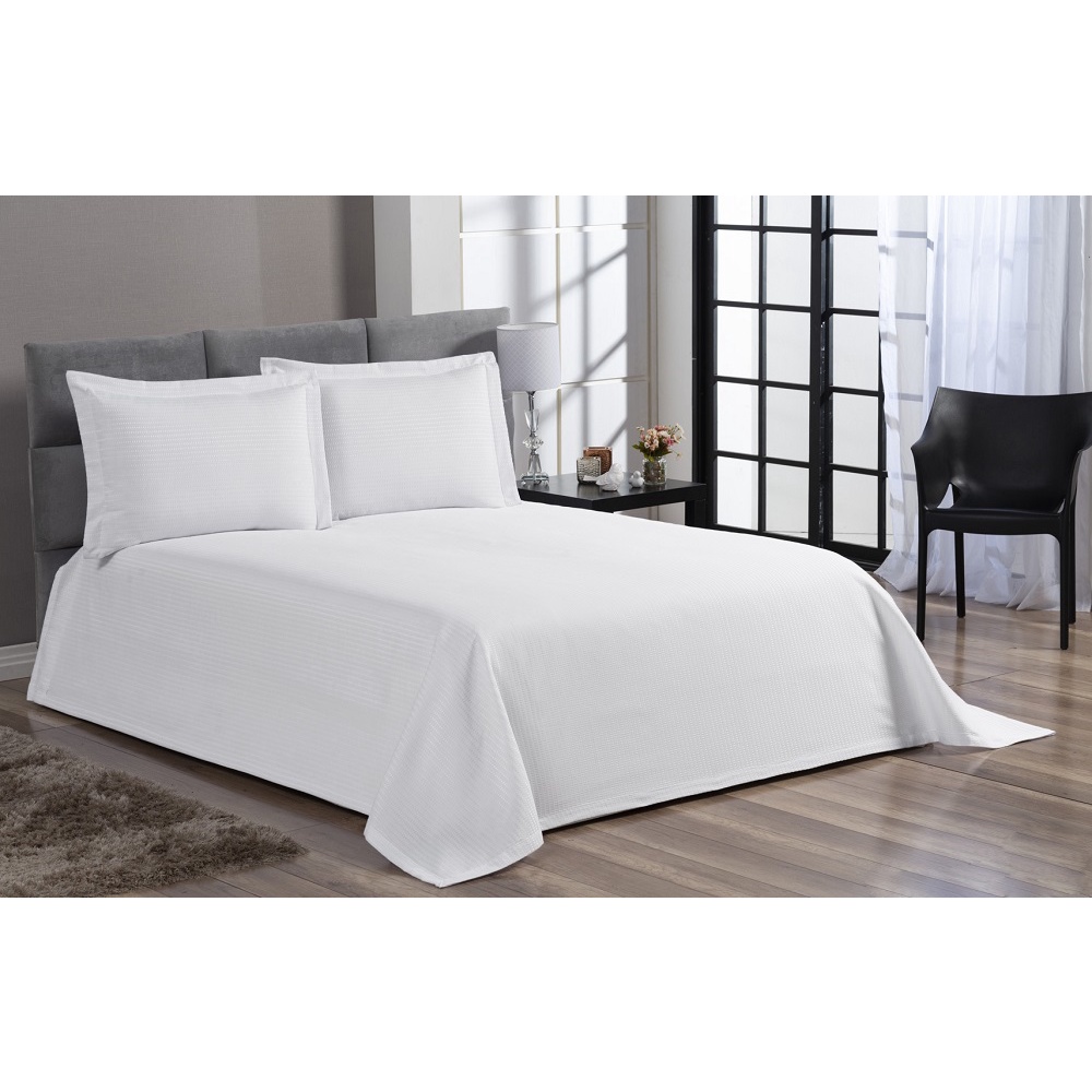 Cobre Leito Colcha Piquet Liso Casal Queen 3 Peças Atacado