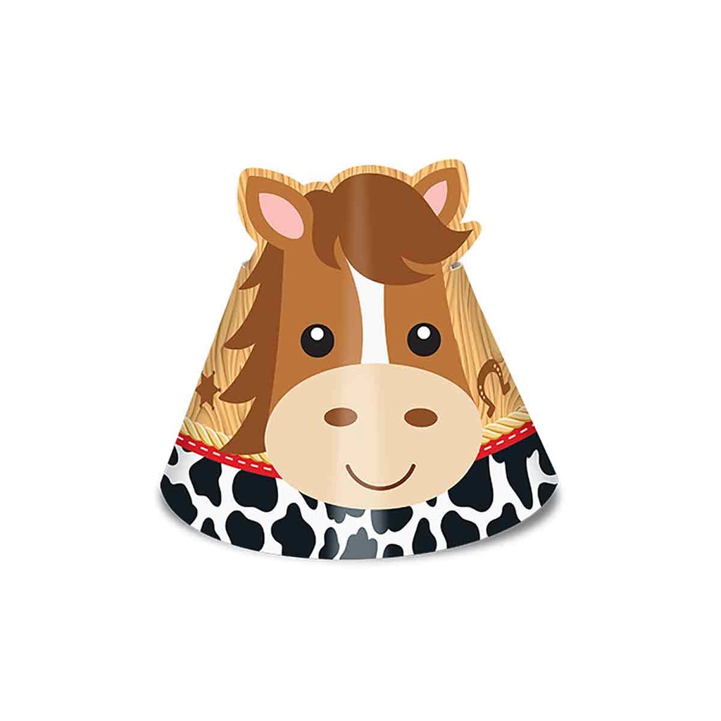 Chapéu Cone Aniversário Fazendinha Junco 8und