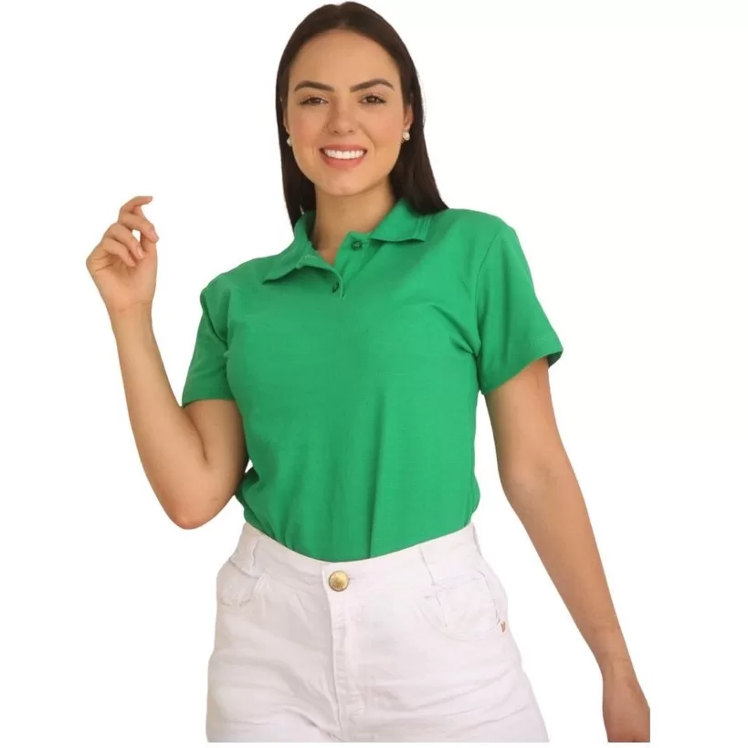 Baby Look Gola Polo Camisetas Femininas Uniforme Lisa Oferta