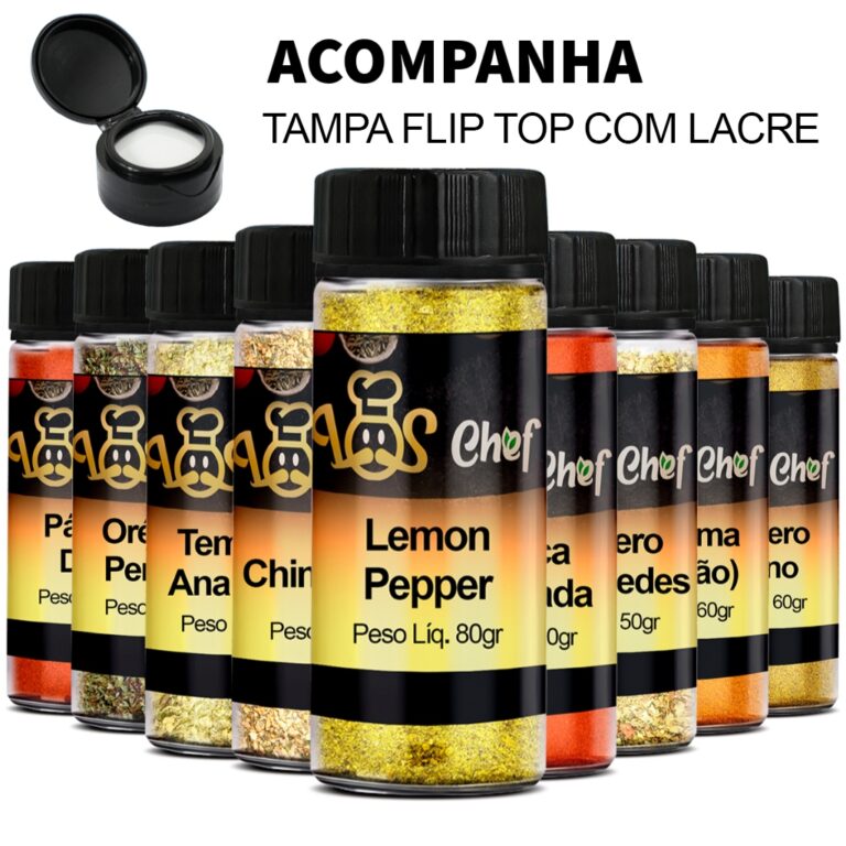 Kit 10, 5 Temperos Pote Até 130gr Chimichurri Lem