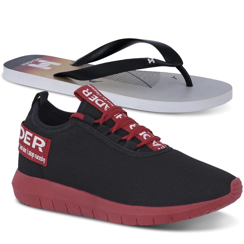 Kit Tênis Masculino Header Impulse Casual Esportivo Original Na Caixa + Chinelo